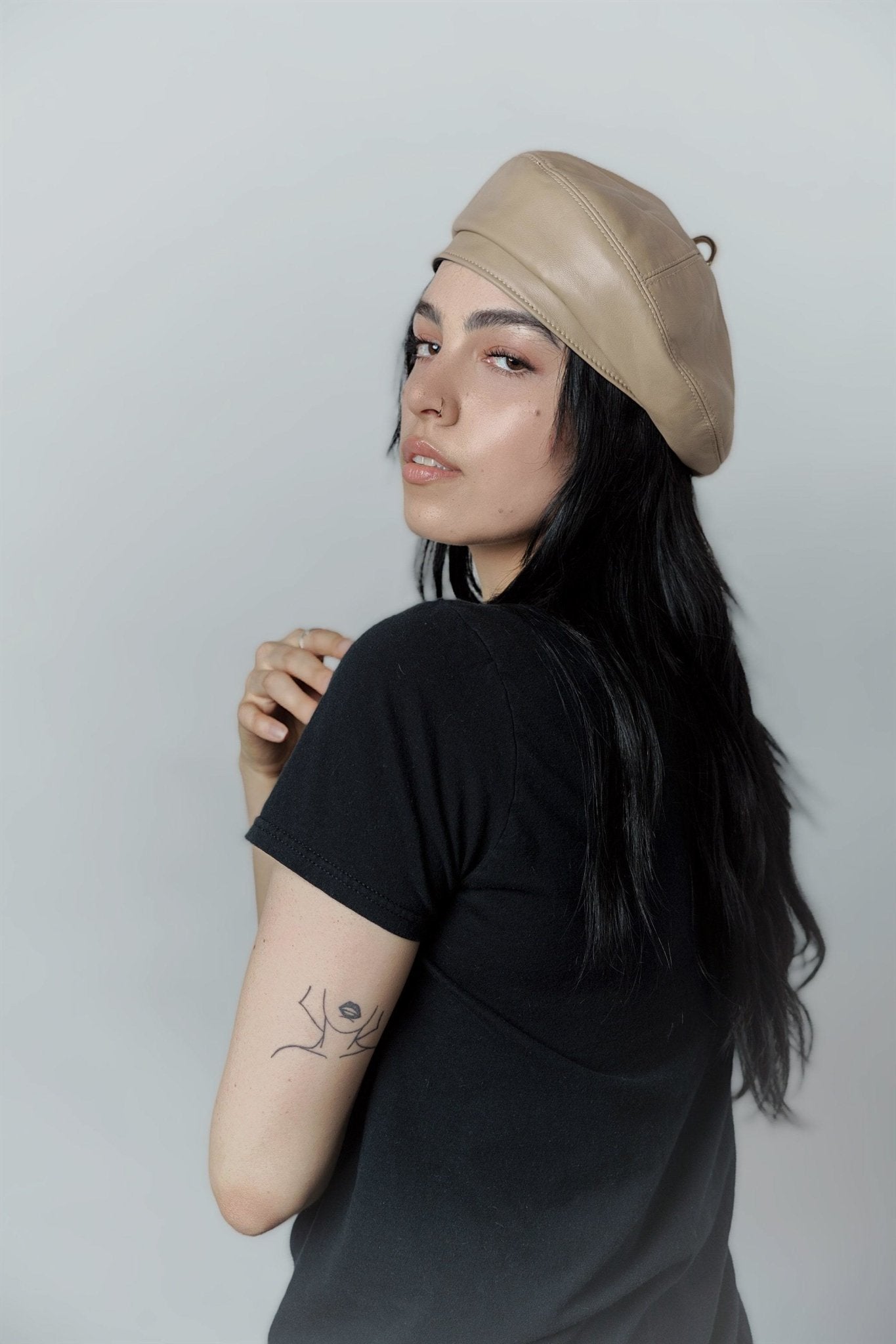 Genuine Leather Beret  for Women and Girls.