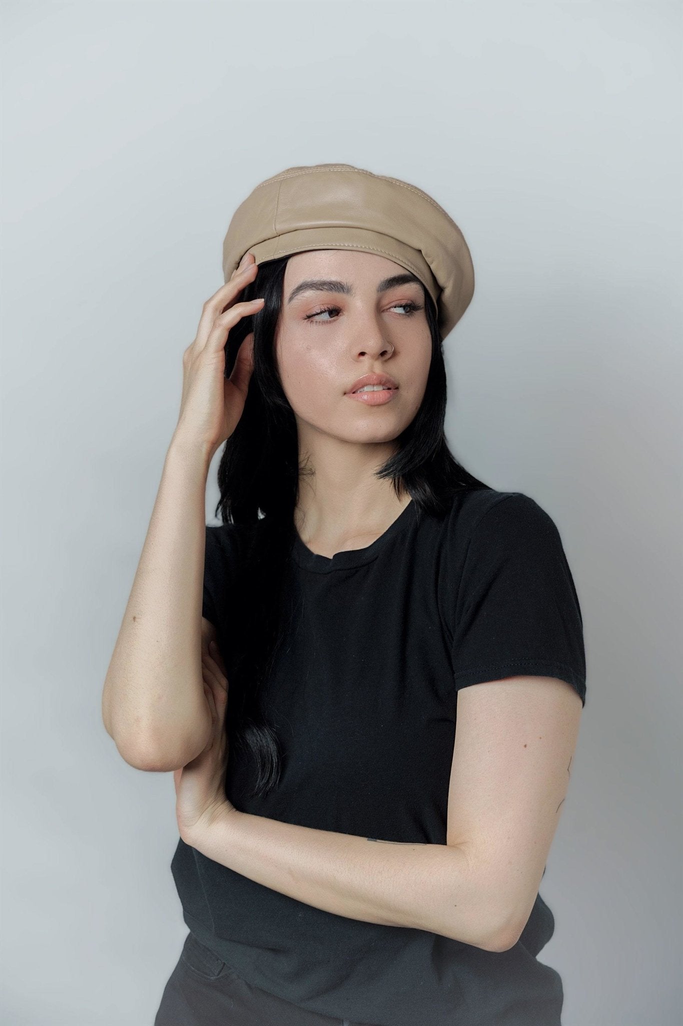Genuine Leather Beret  for Women and Girls.