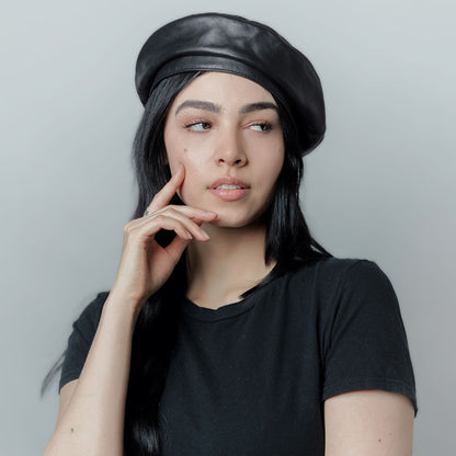 Genuine Leather Beret  for Women and Girls.