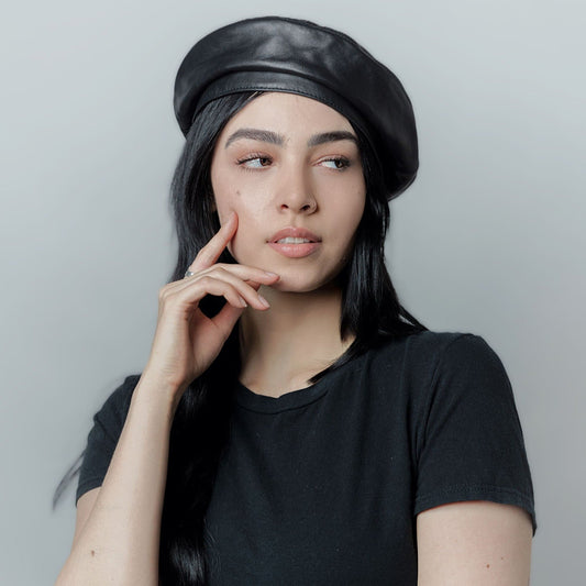 Genuine Leather Beret  for Women and Girls.