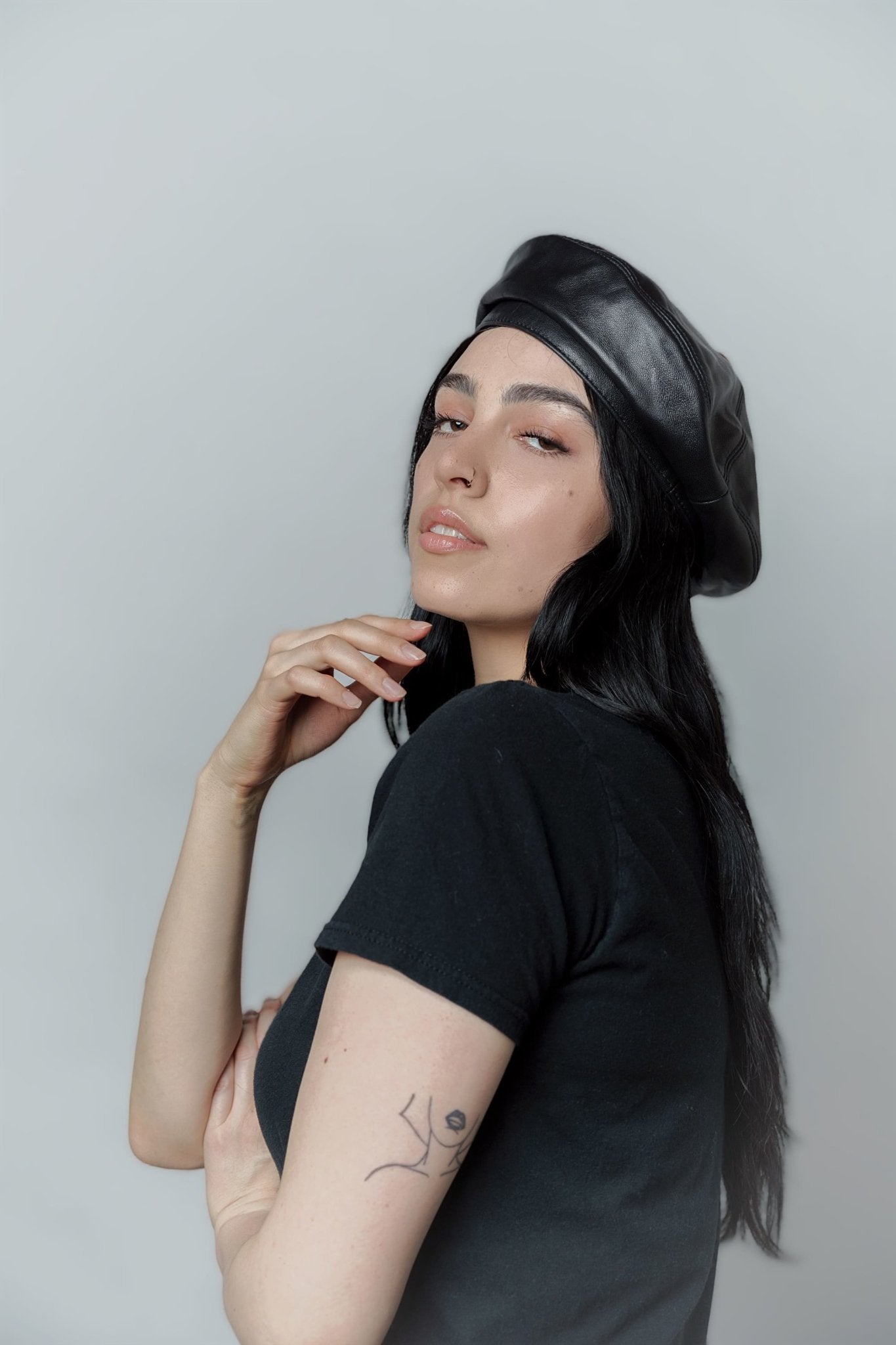 Genuine Leather Beret  for Women and Girls.