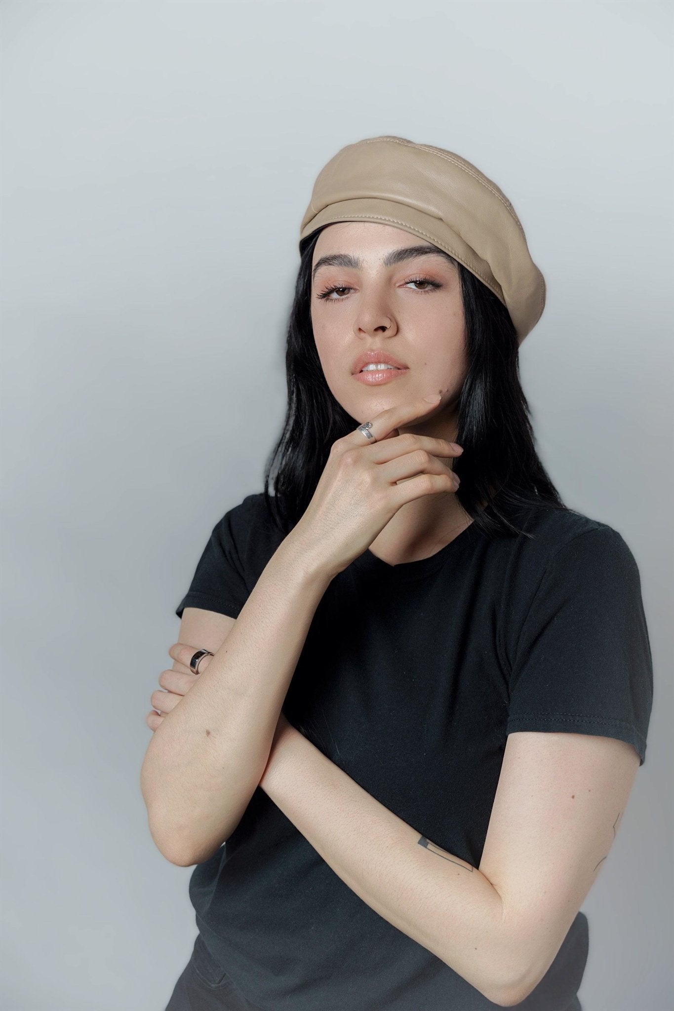 Genuine Leather Beret  for Women and Girls.