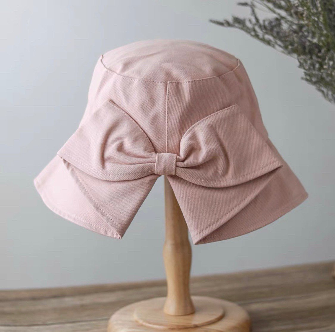 Beach Sun Hat with Bow for Women – Pink