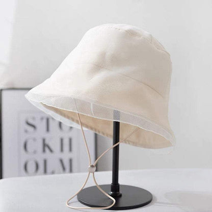 Bucket Sun Hat with Organza for Women and Girls.