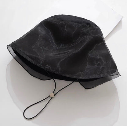 Bucket Sun Hat with Organza for Women and Girls.