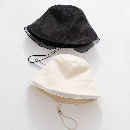 Bucket Sun Hat with Organza for Women and Girls.