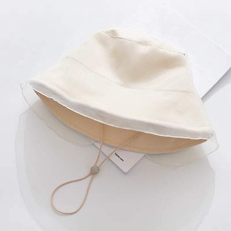Bucket Sun Hat with Organza for Women and Girls.