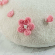 Load image into Gallery viewer, Cherry Blossom Beret Hat for Women and Kids.
