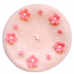 Cherry Blossom Beret Hat for Women and Kids.