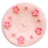 Cherry Blossom Beret Hat for Women and Kids