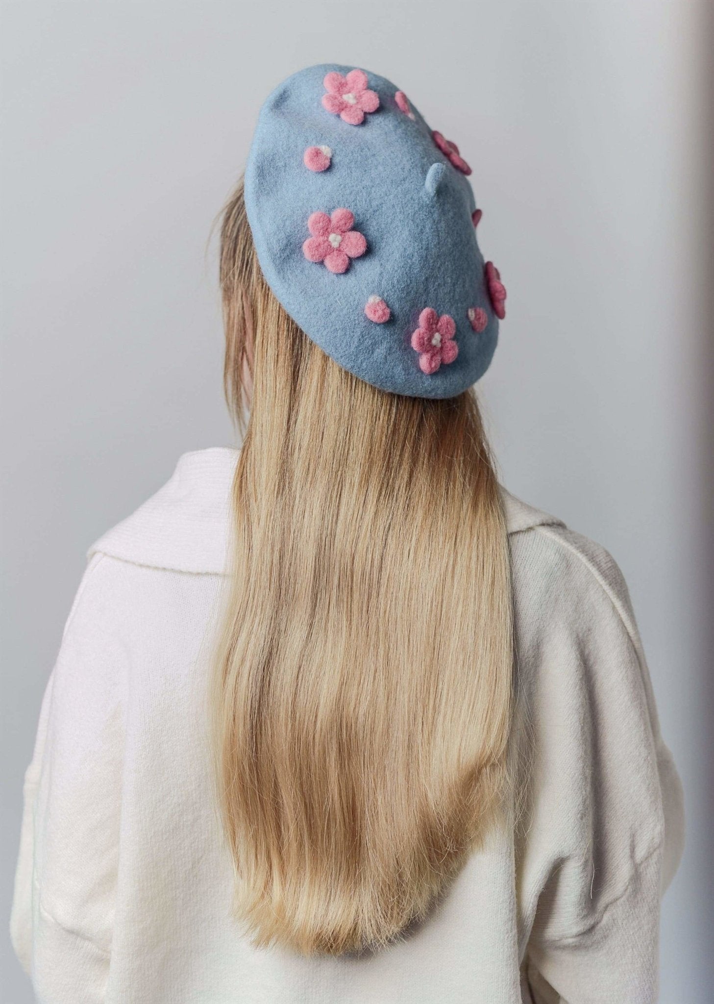 Cherry Blossom Beret Hat for Women and Kids.
