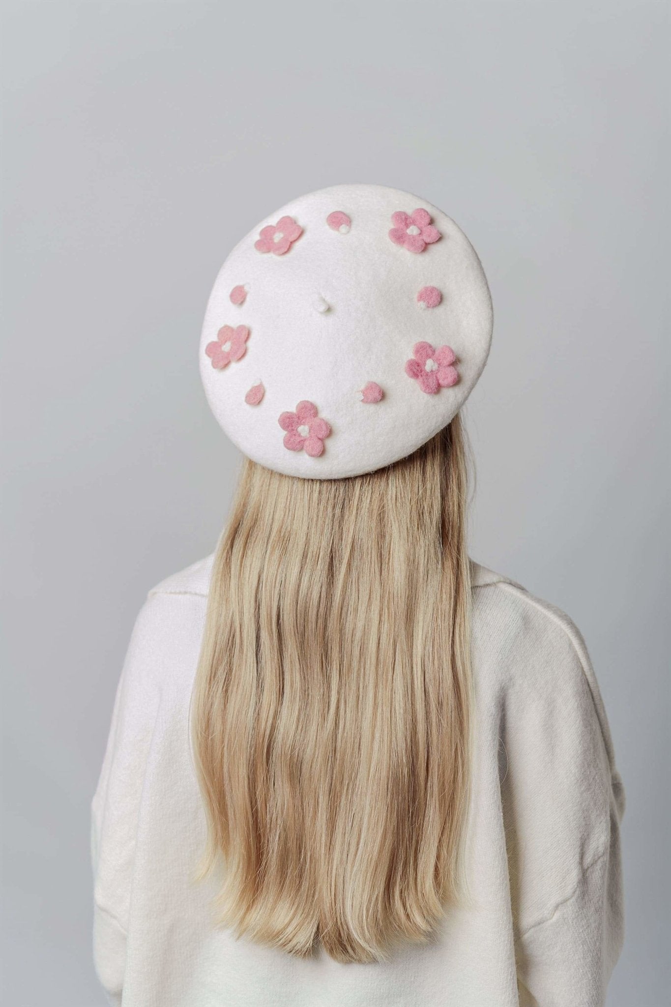 Cherry Blossom Beret Hat for Women and Kids.