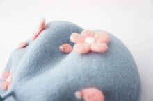 Load image into Gallery viewer, Cherry Blossom Beret Hat for Women and Kids.