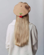 Cherry Wool Beret Hat for Women and Kids.