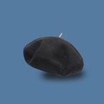 Classic French wool Beret with Metal Tip.