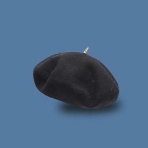Classic French wool Beret with Metal Tip.
