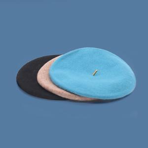 Classic French wool Beret with Metal Tip.