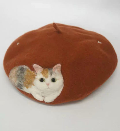 Customized Cat Beret for Women and Girls.