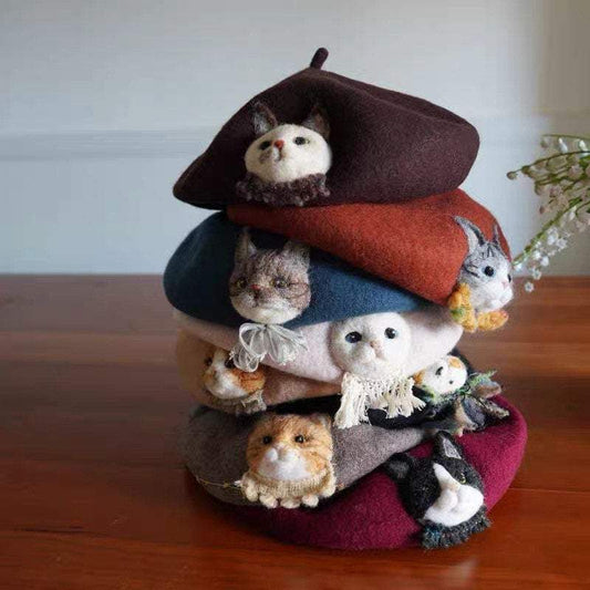 Customized Cat Beret for Women and Girls.
