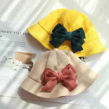 Load image into Gallery viewer, Bucket Hat with Bow for Baby Toddler Kids and Women.