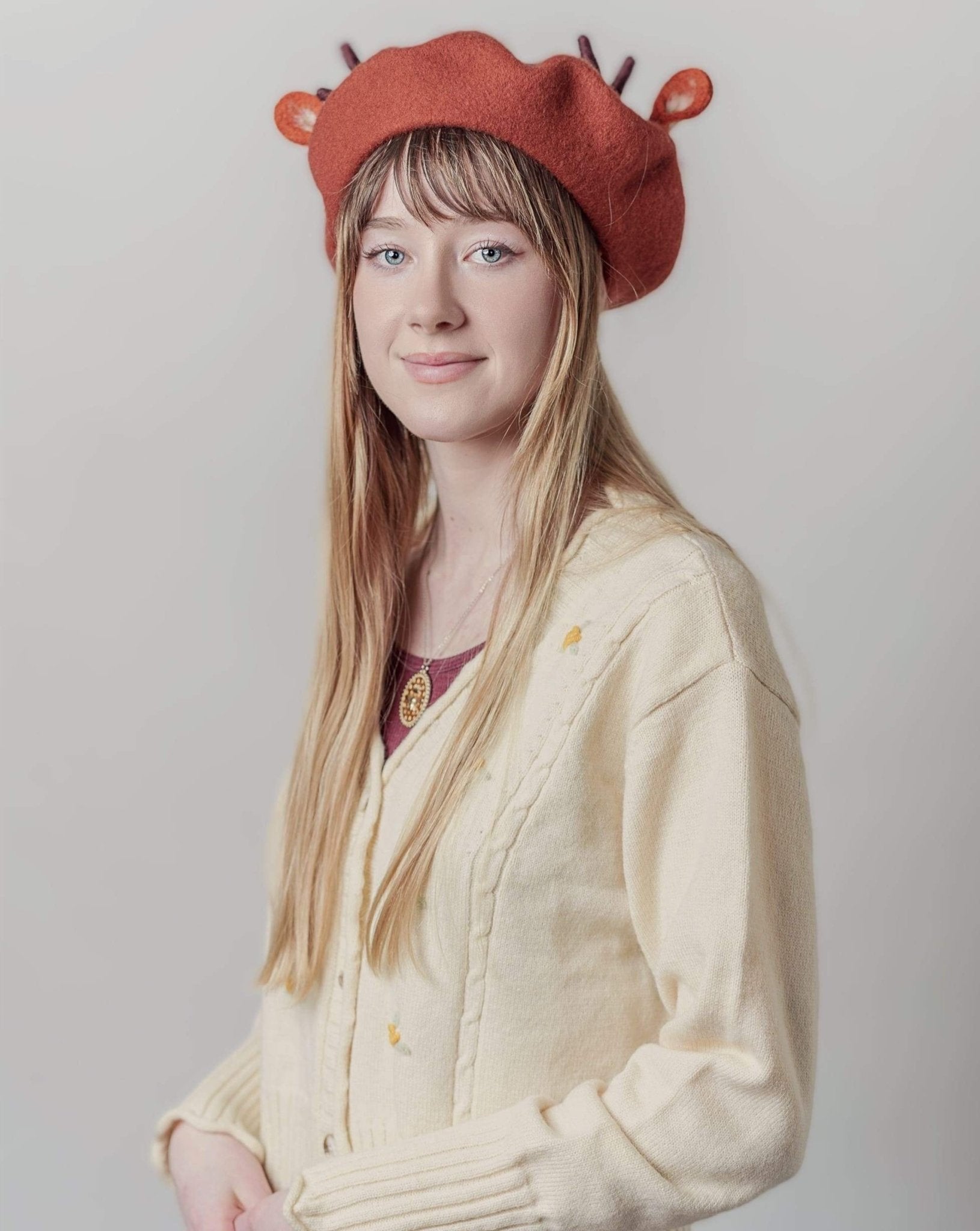 Deer and Giraffe Beret for Women and Girls.
