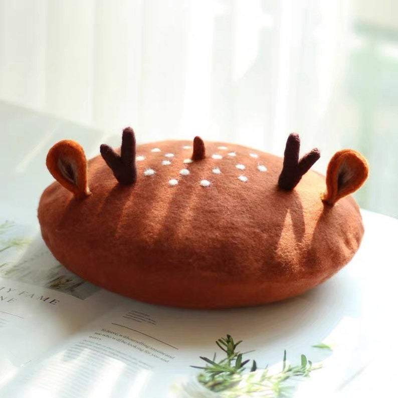 Deer and Giraffe Beret for Women and Girls.