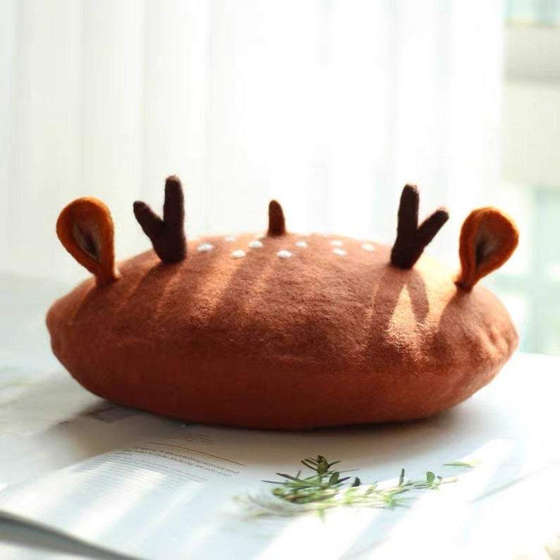 Deer and Giraffe Beret for Women and Girls.