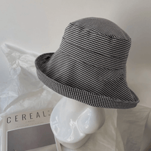 Load image into Gallery viewer, Oversized Bucket Hat Check Pattern, Small to XXLarge Bucket Hat for Women.