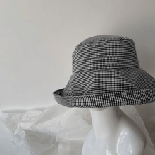 Load image into Gallery viewer, Oversized Bucket Hat Check Pattern, Small to XXLarge Bucket Hat for Women.