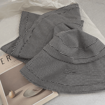 Oversized Bucket Hat Check Pattern, Small to XXLarge Bucket Hat for Women.