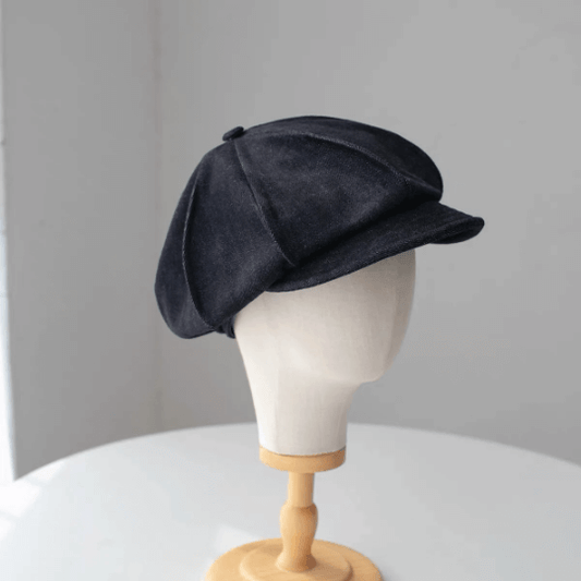 Unisex Oversize Denim Newsboy Cap.