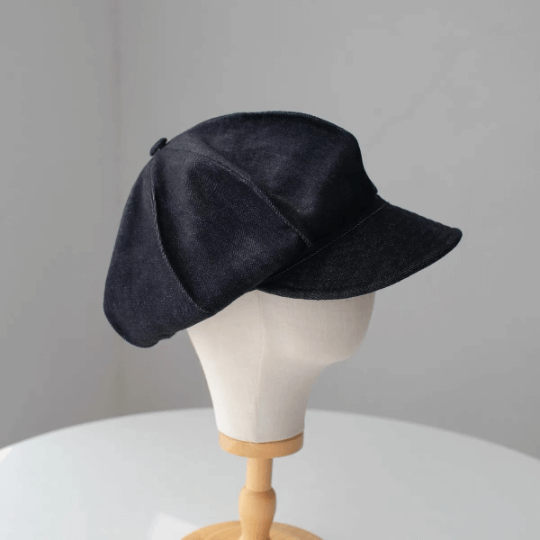 Unisex Oversize Denim Newsboy Cap.