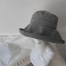 Load image into Gallery viewer, Oversized Bucket Hat Check Pattern, Small to XXLarge Bucket Hat for Women.