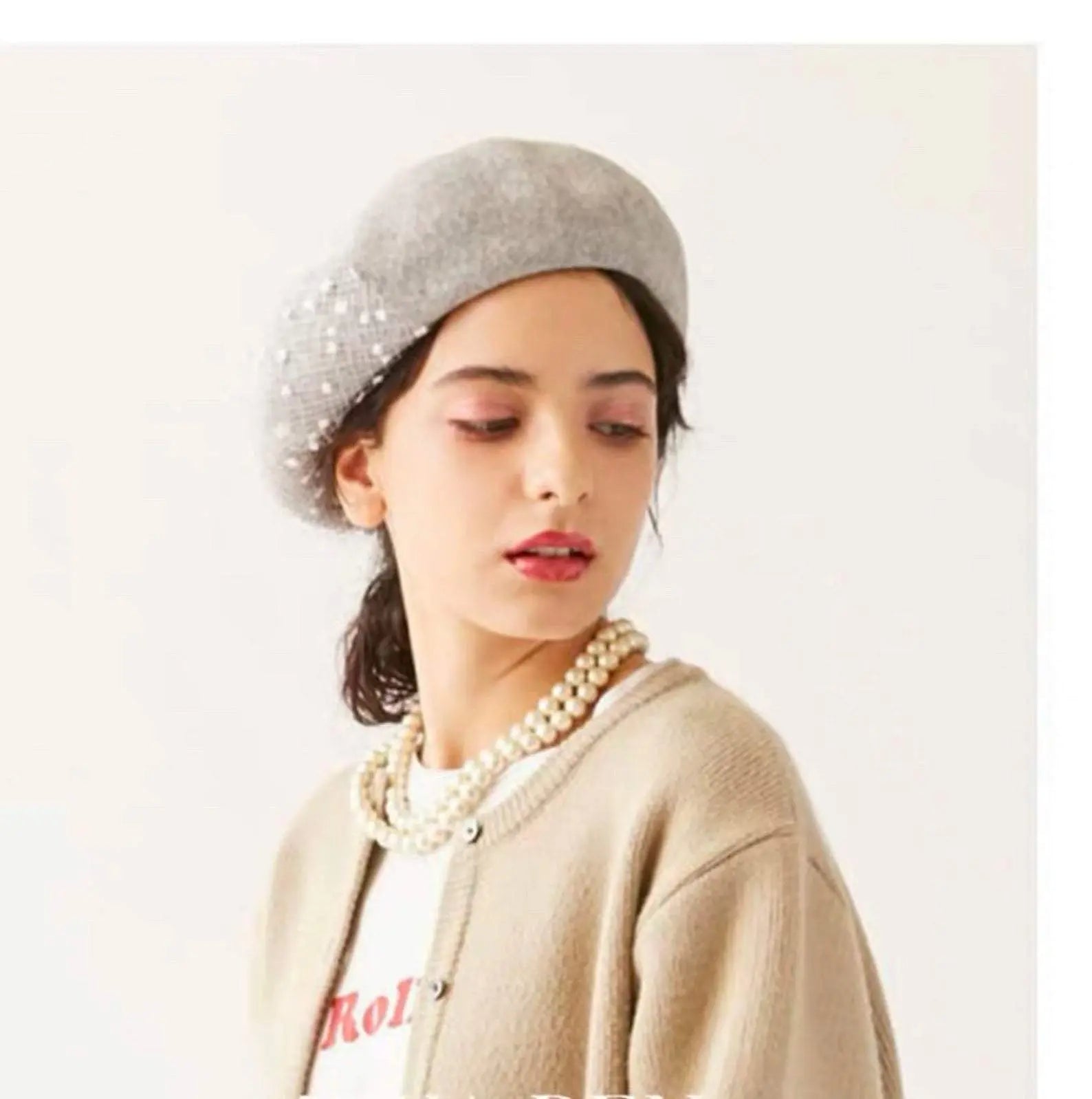 French Beret with Veil for Women and Girls.