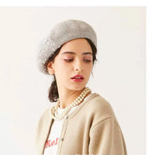 Load image into Gallery viewer, Elegant French Beret with Veil for Women and Girls.
