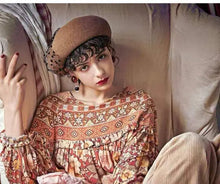 Load image into Gallery viewer, Elegant French Beret with Veil for Women and Girls.
