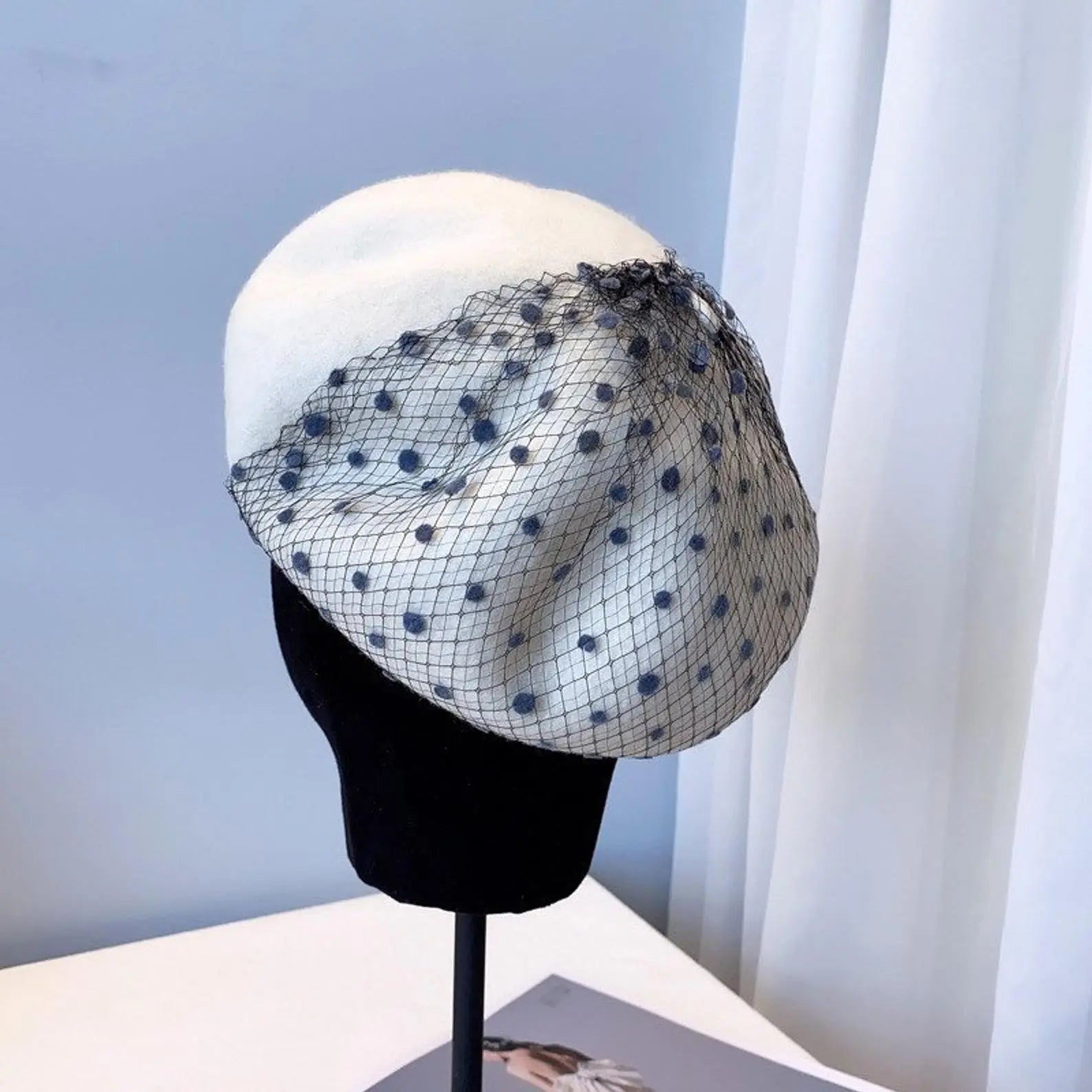 French Beret with Veil for Women and Girls.