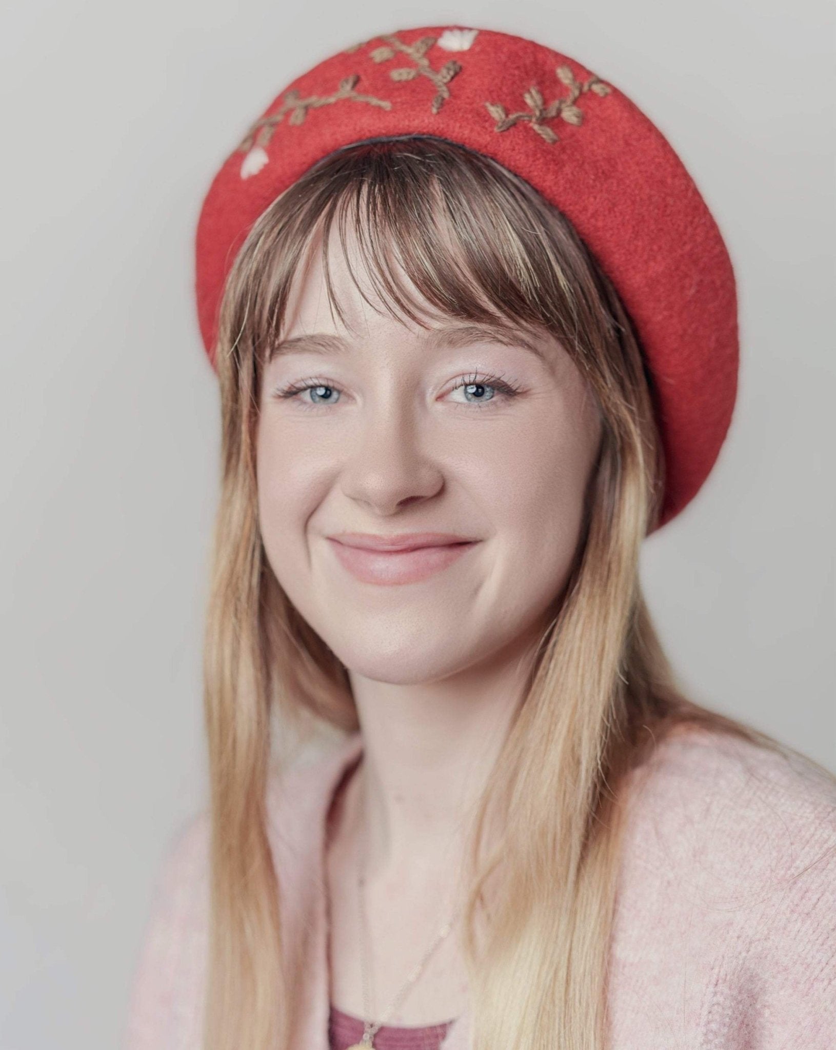 Embroidered Wool Berets Hat for Women/Girls.