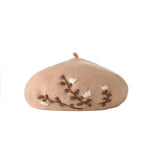 Embroidered Wool Berets Hat for Women/Girls.