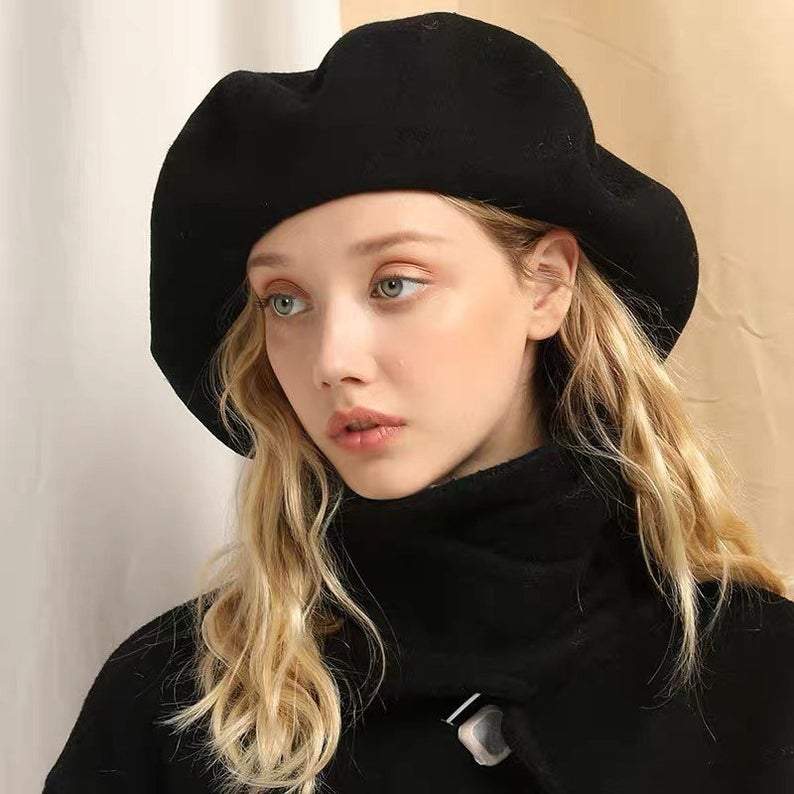 Oversize Slouchy Wool Beret for Women.