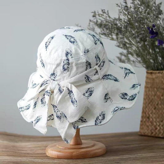 Feather Print Bucket Hat for Women.