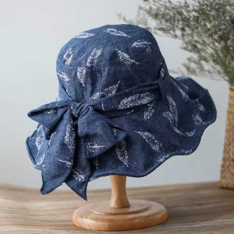 Feather Print Bucket Hat for Women.