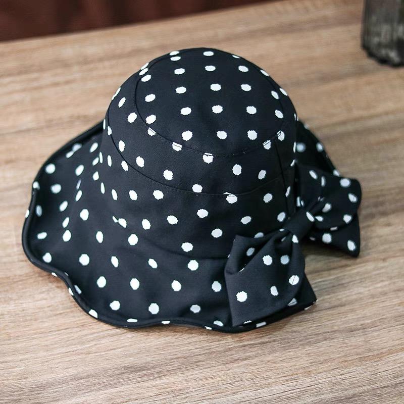Dot Print Bucket Hat for Women and Girls.