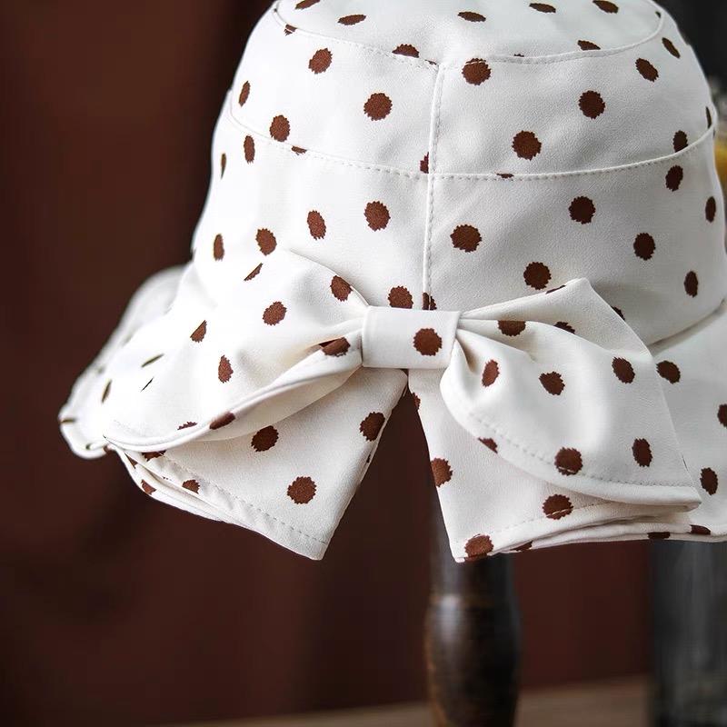 Dot Print Bucket Hat for Women and Girls.