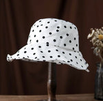 Dot Print Bucket Hat for Women and Girls.