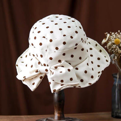 Dot Print Bucket Hat for Women and Girls.