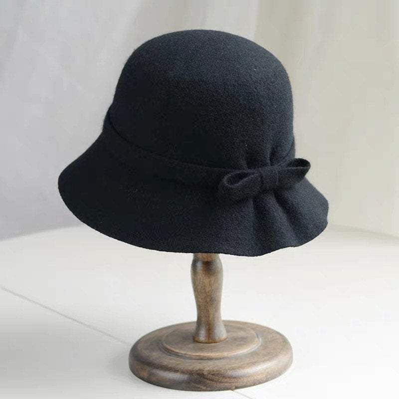Foldable/ Adjustable Wool Cloche Hat for Women.