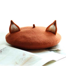 Load image into Gallery viewer, Fox/ Cat Ear Berets for Women and Kids.