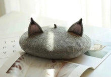 Load image into Gallery viewer, Fox/ Cat Ear Berets for Women and Kids.