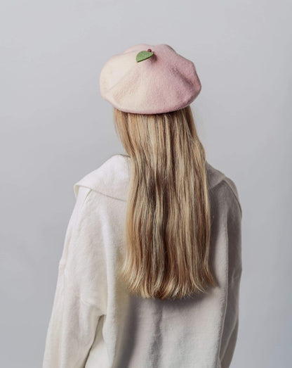 Peach Beret Hat for Women and Kids.